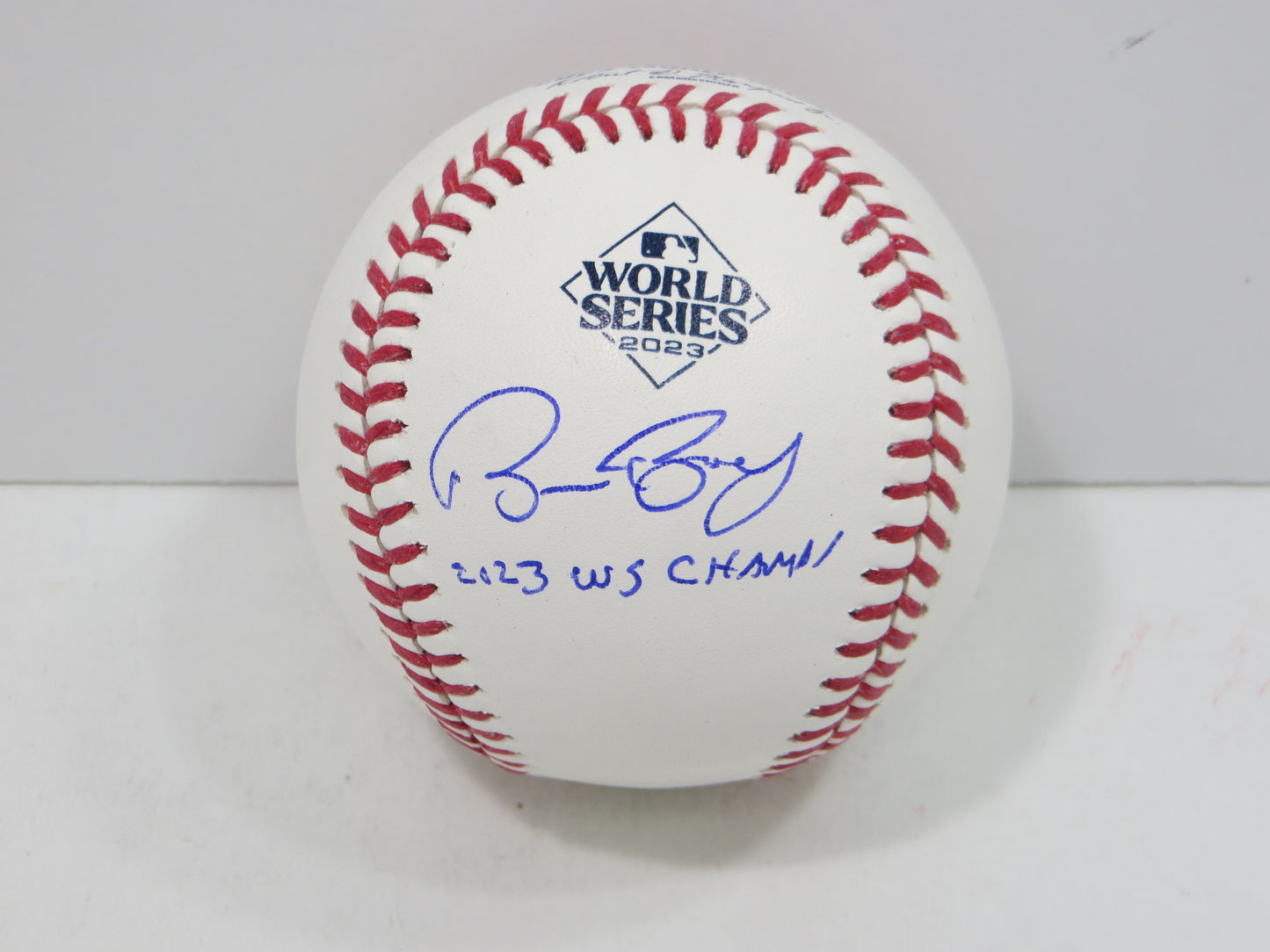BRUCE BOCHY SIGNED Rawlings 2023 World Series BASEBALL w/INSC Texas Rangers JSA