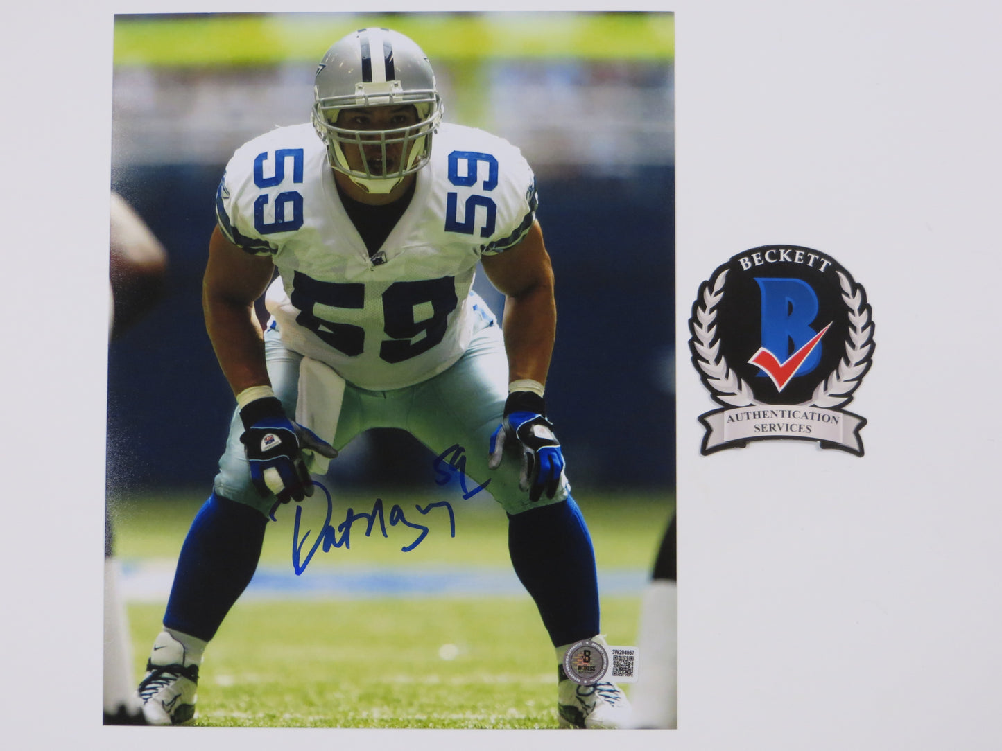 DAT NGUYEN DALLAS COWBOYS SIGNED 8x10 PHOTO Texas A&M Aggies FOCUSED BAS