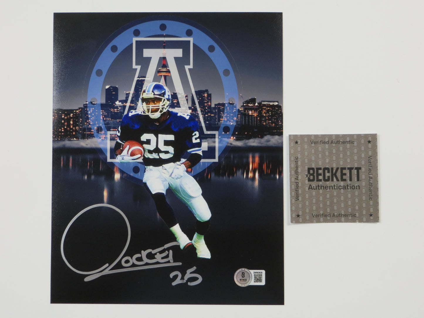 RAGHIB "ROCKET" ISMAIL Toronto Argonauts Skyline SIGNED 8x10 PHOTO BAS COA