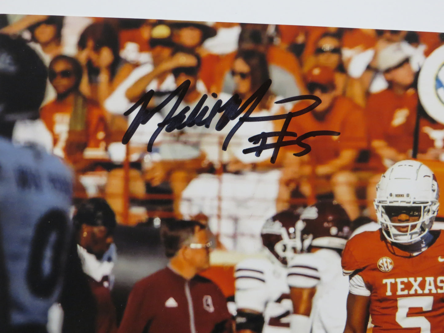 MALIK MUHAMMAD Texas Longhorns Burnt Orange Jersey SIGNED 8x10 PHOTO BAS