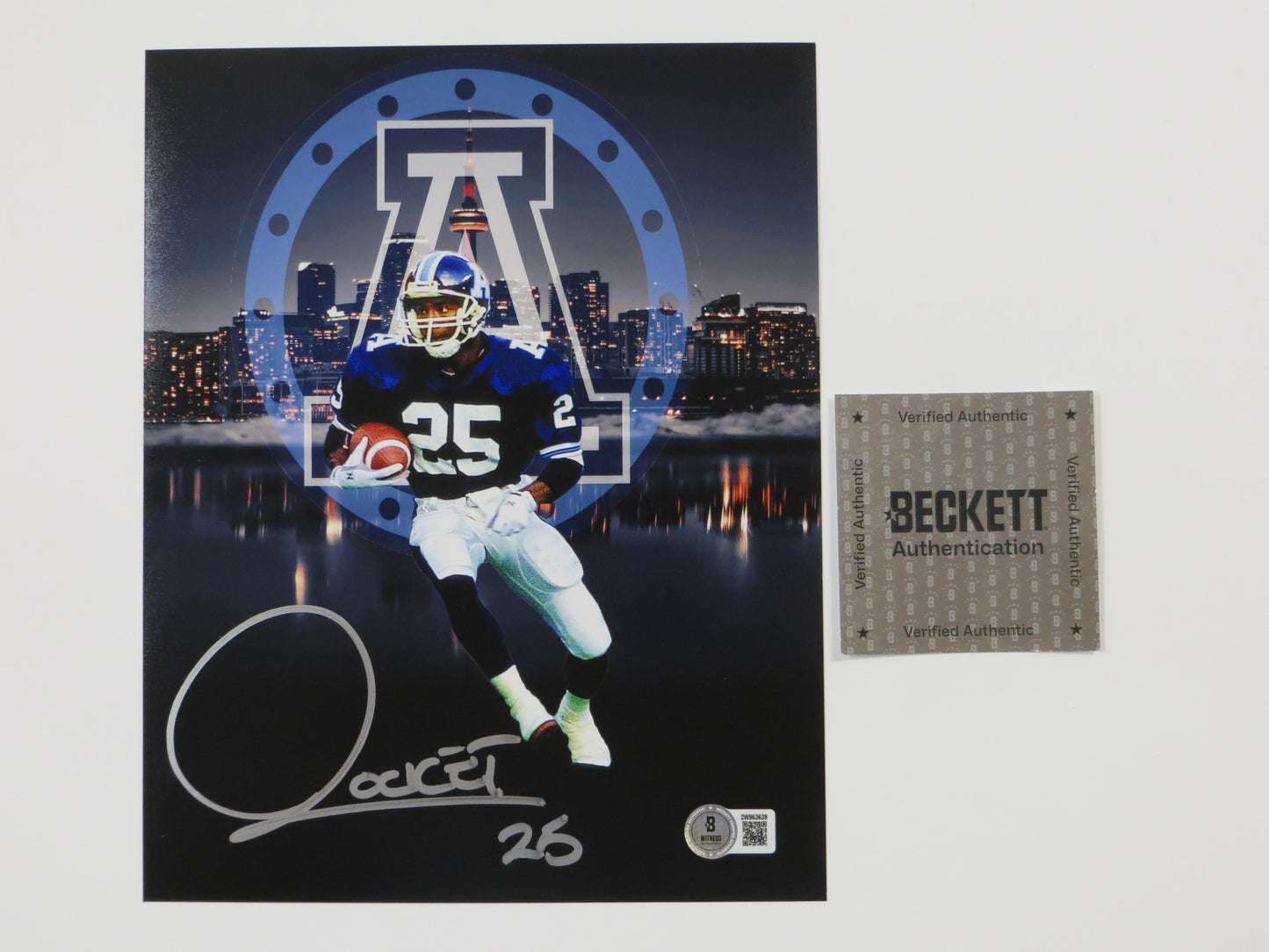 RAGHIB "ROCKET" ISMAIL Toronto Argonauts Skyline SIGNED 8x10 PHOTO BAS COA