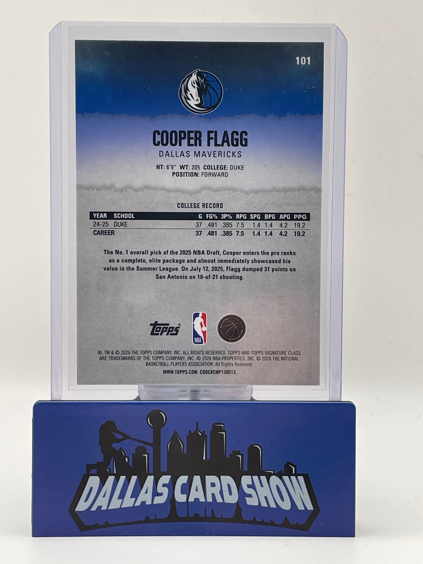 2025-26 Topps Signature Class #101 Cooper Flagg Pandora
