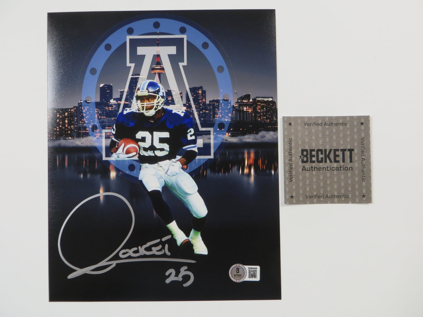 RAGHIB "ROCKET" ISMAIL Toronto Argonauts Skyline SIGNED 8x10 PHOTO BAS COA