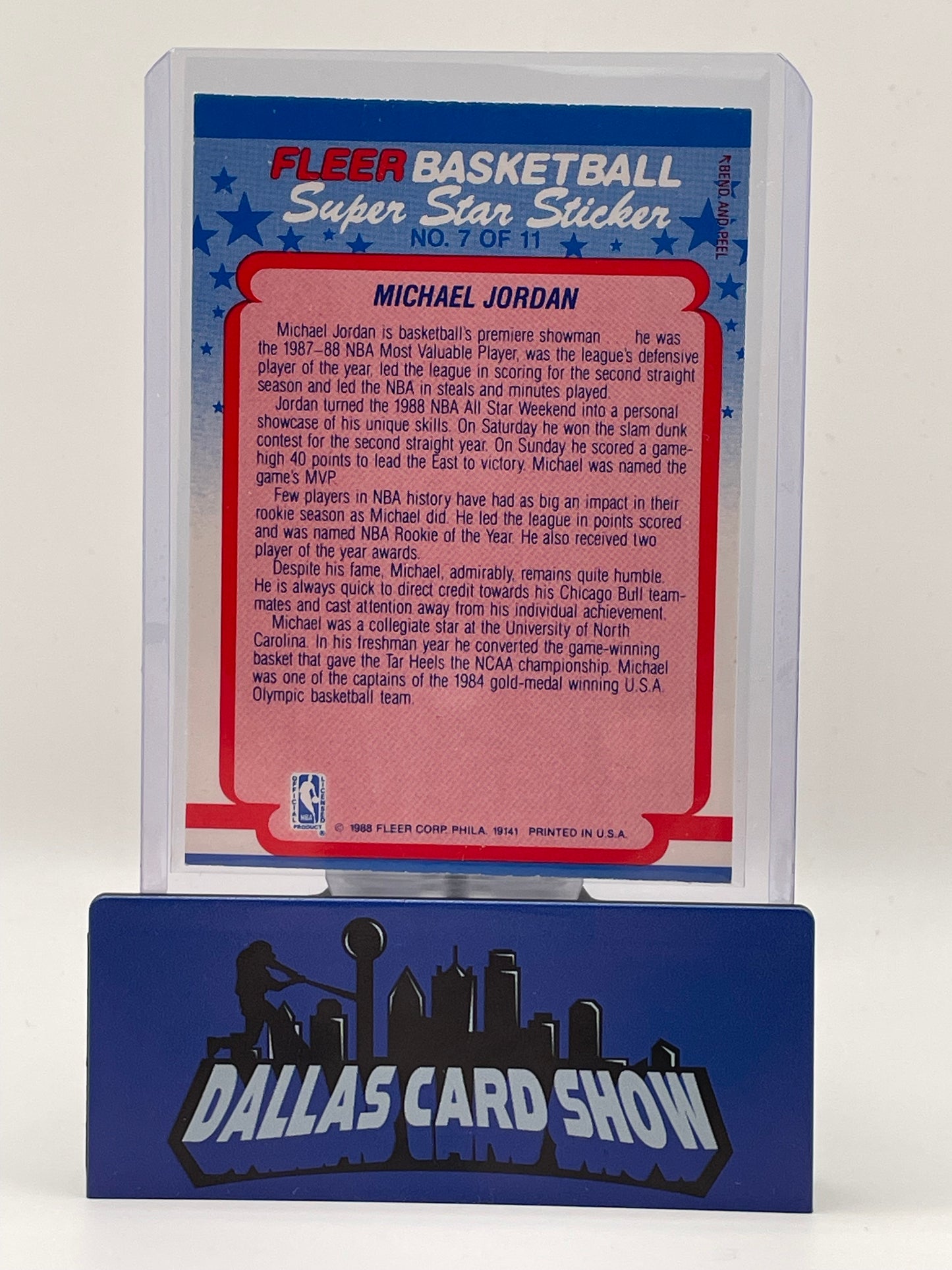 1988 Fleer #7 Michael Jordan Super Star Sticker