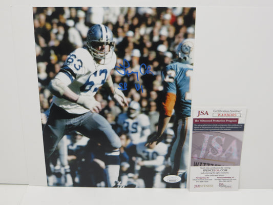 LARRY COLE Dallas Cowboys SIGNED 8x10 PHOTO w/SB VI JSA COA