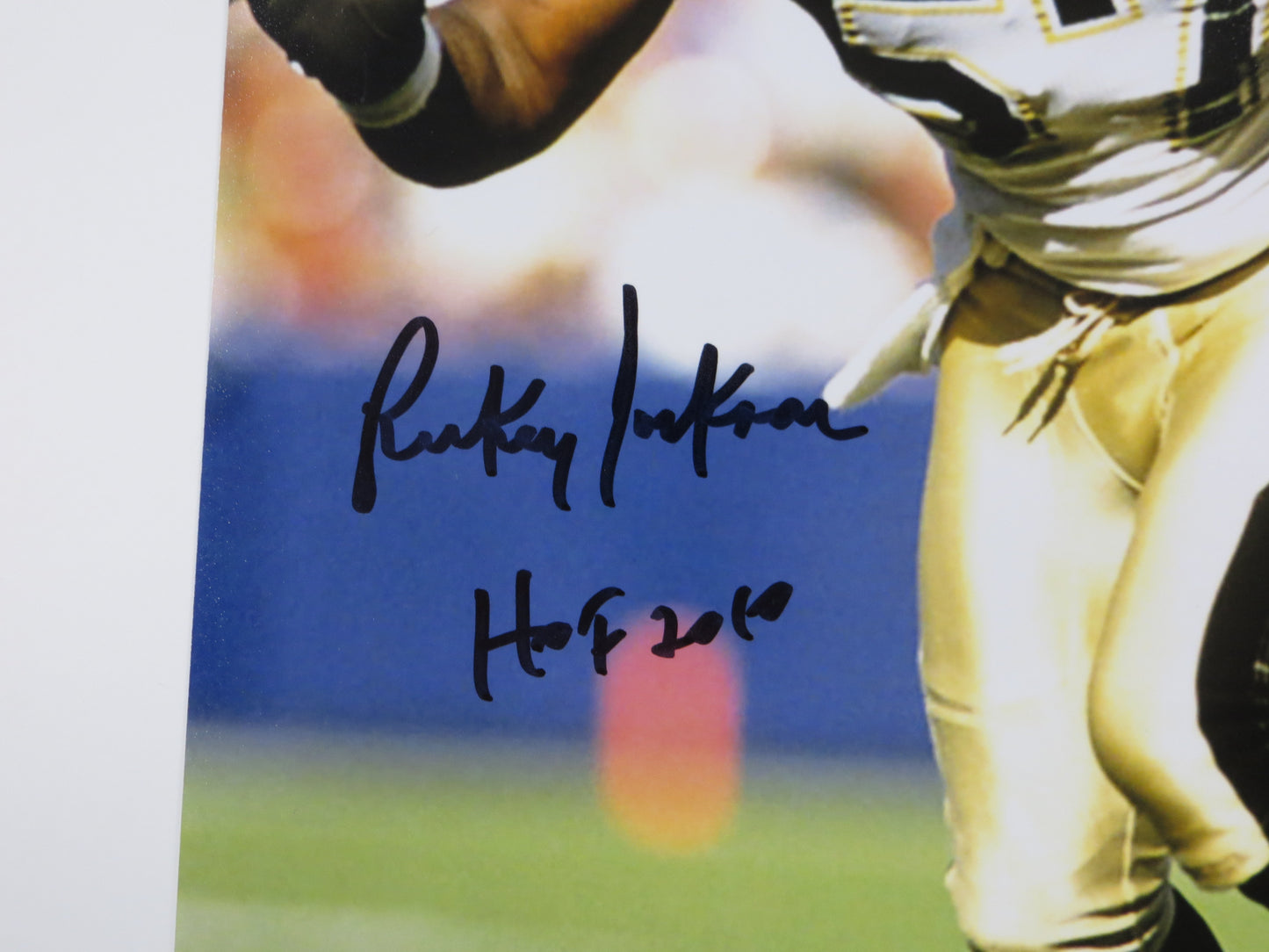 RICKEY JACKSON NEW ORLEANS SAINTS SIGNED 8x10 PHOTO w/HOF 2010 BAS COA