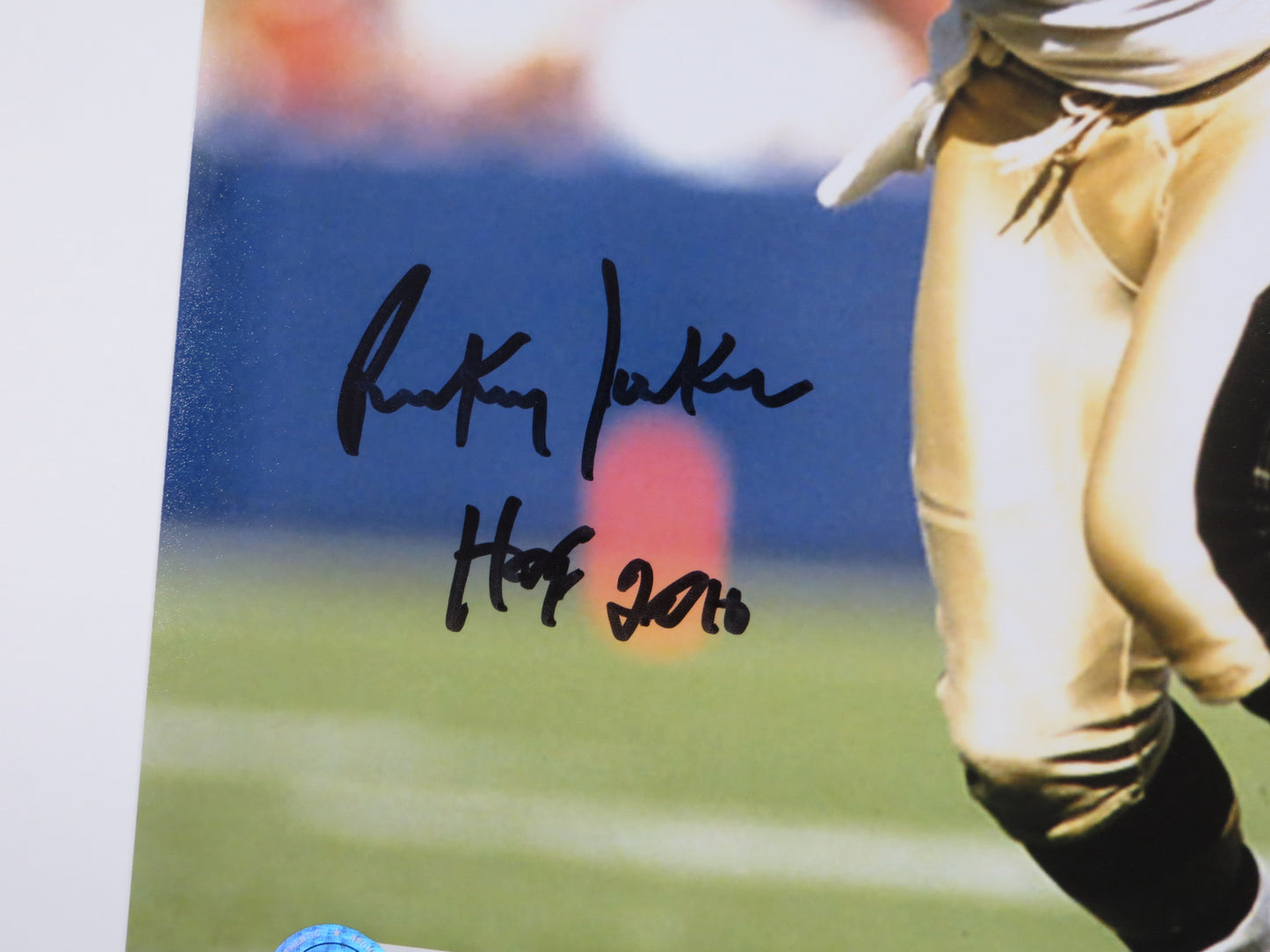RICKEY JACKSON NEW ORLEANS SAINTS SIGNED 8x10 PHOTO w/HOF 2010 BAS COA