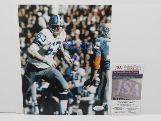 LARRY COLE Dallas Cowboys SIGNED 8x10 PHOTO w/SB VI JSA COA