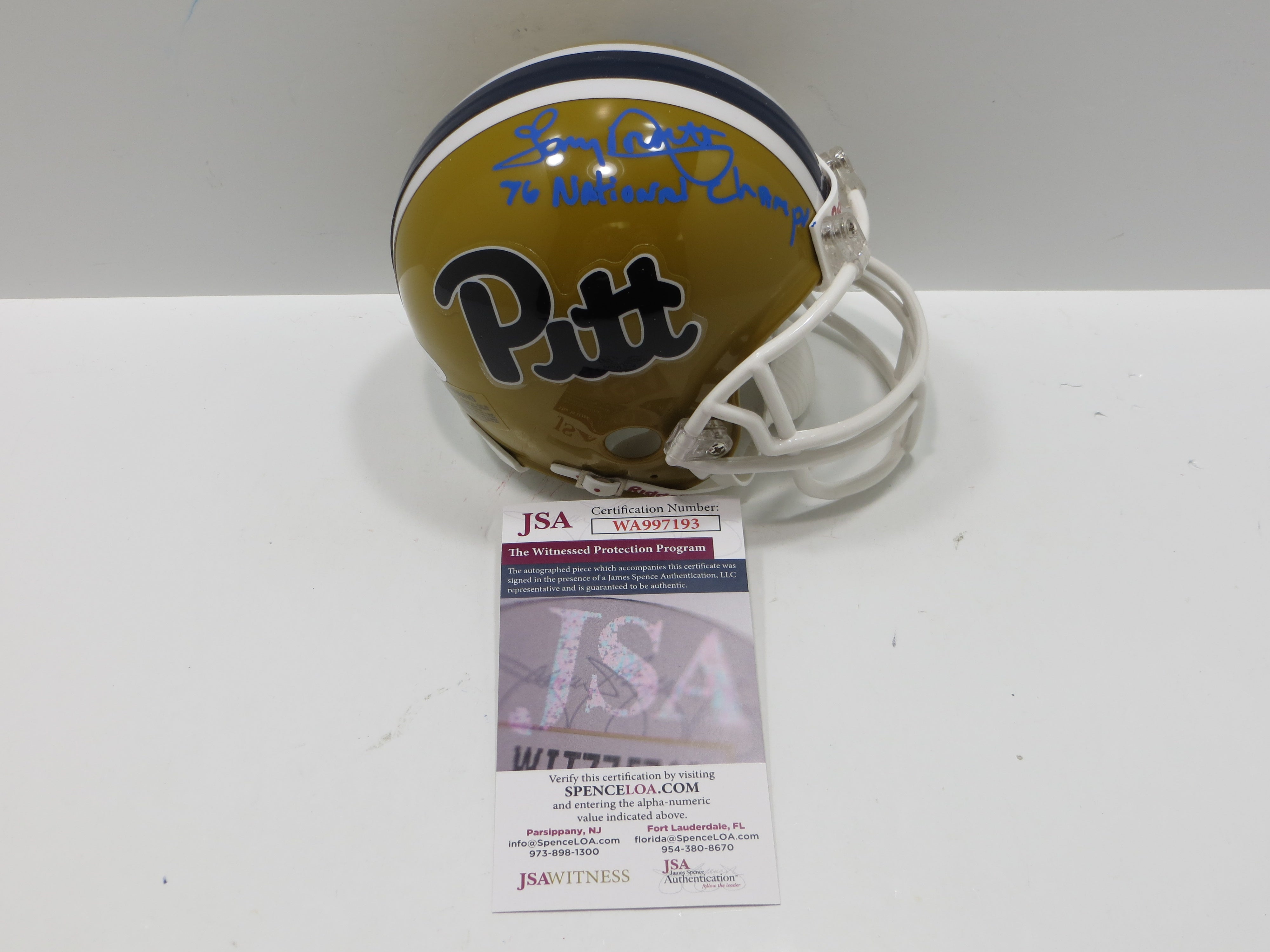 authentic pitt football helmets TONY DORSETT SIGNED PITT PANTHERS THROWBACK MINI HELMET w/76NatChamps – Dallas Card Show