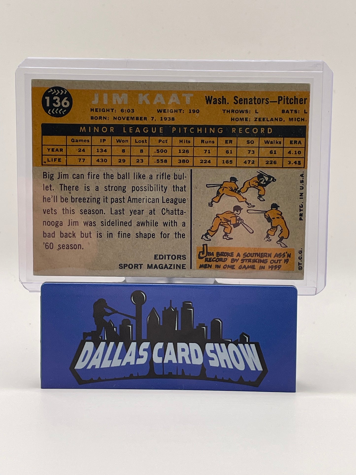 1960 Topps Set-Break #136 Jim Kaat