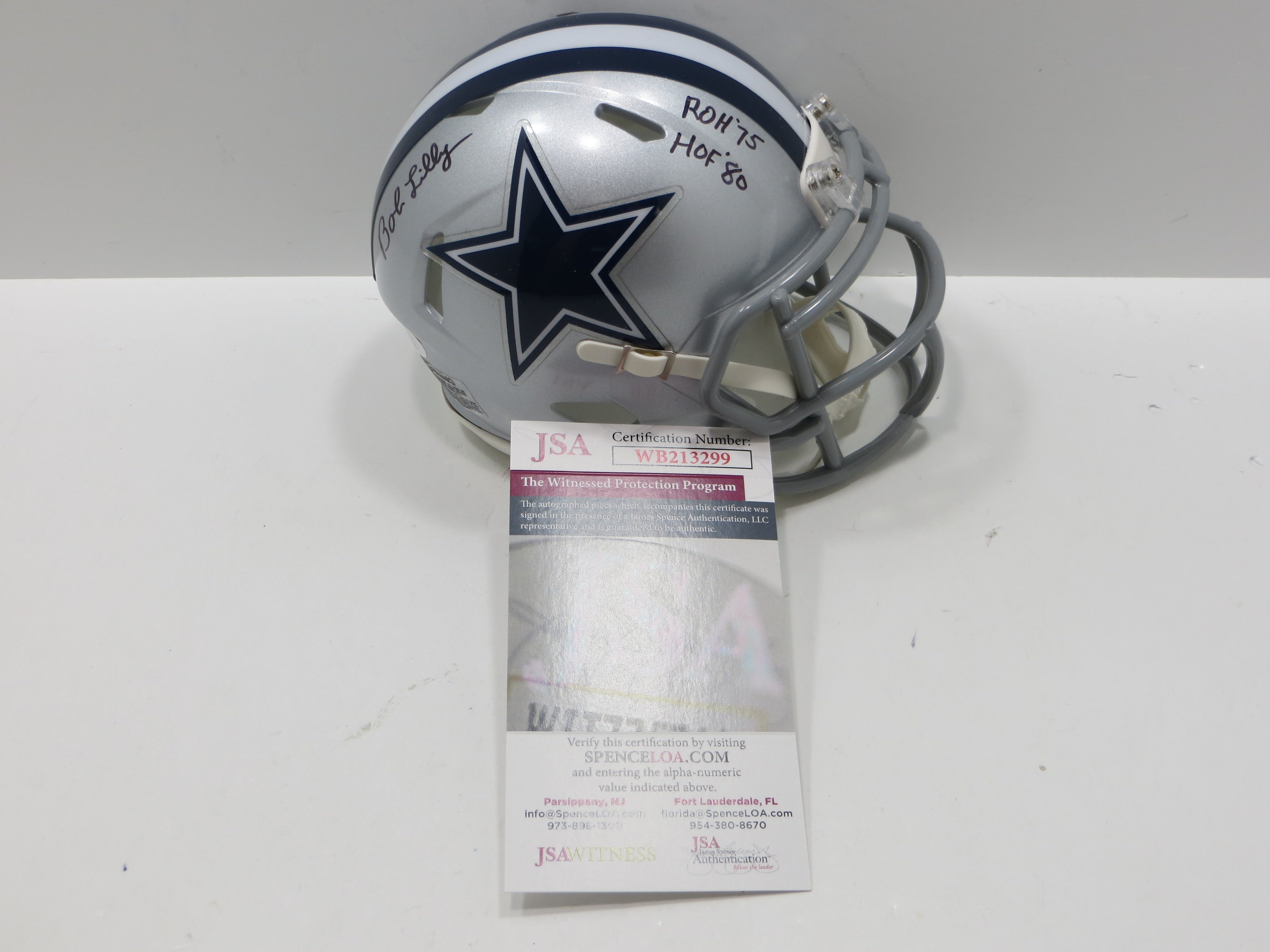 dallas cowboys football helmet signed by bob lilly BOB LILLY SIGNED DALLAS COWBOYS RIDDELL MINI HELMET w/2 INSCs JSA COA – Dallas Card Show