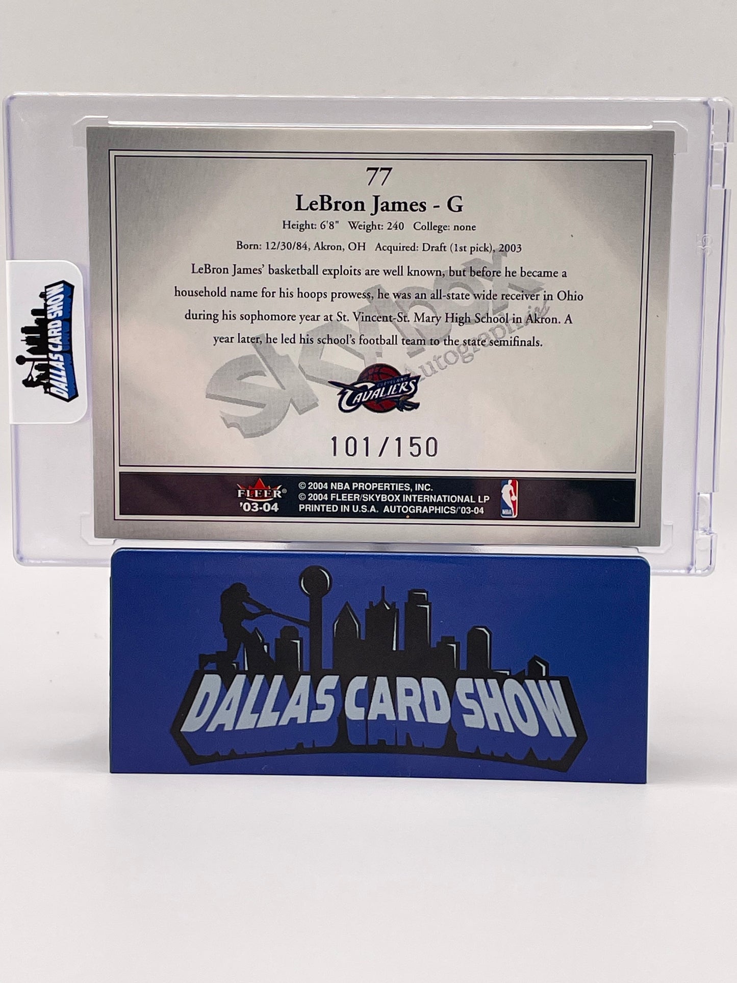 2003-04 Fleer Skybox #77 Lebron James Autographics Rookie RC /150