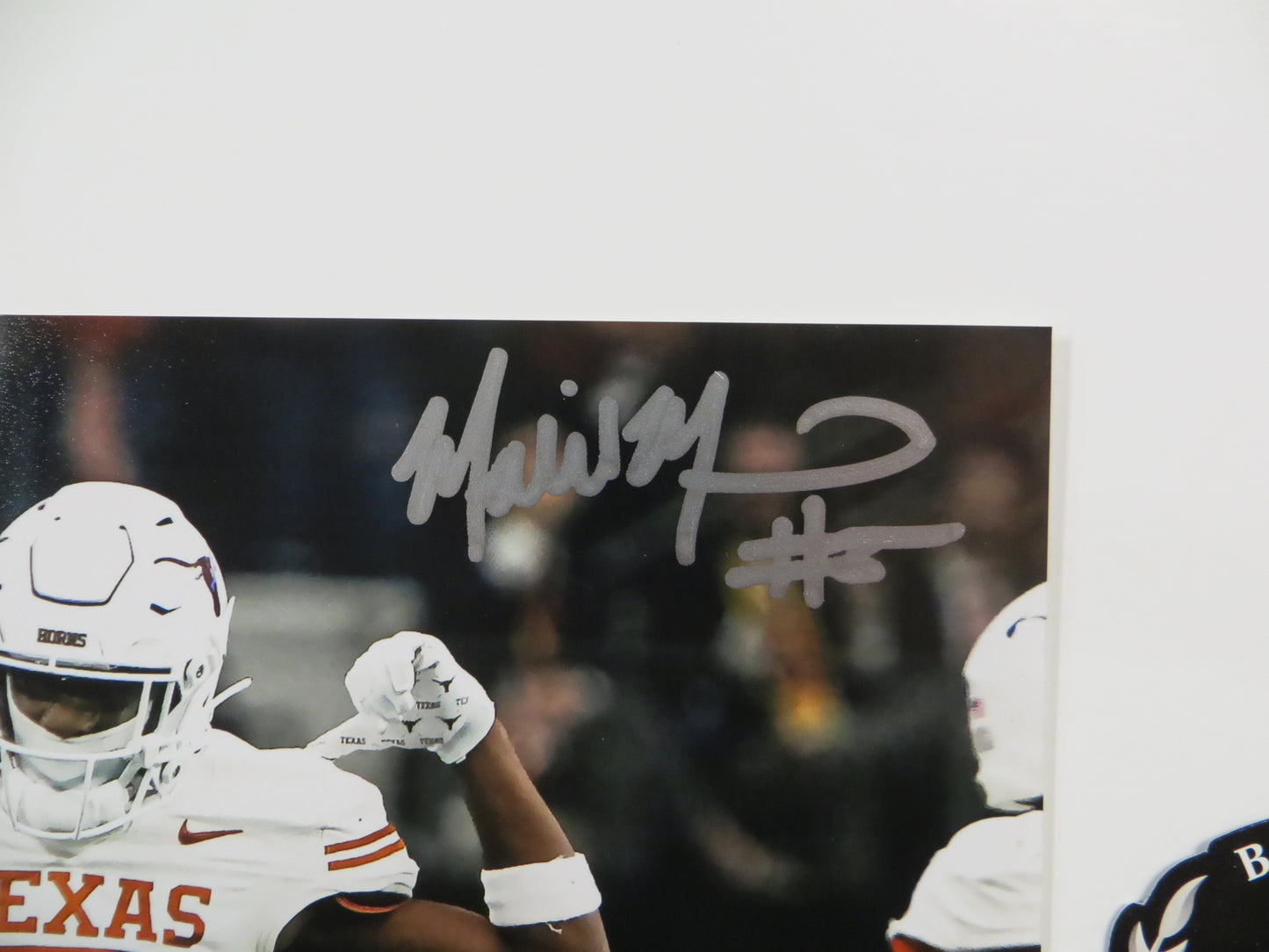 MALIK MUHAMMAD Texas Longhorns White Jersey SIGNED 8x10 PHOTO BAS COA