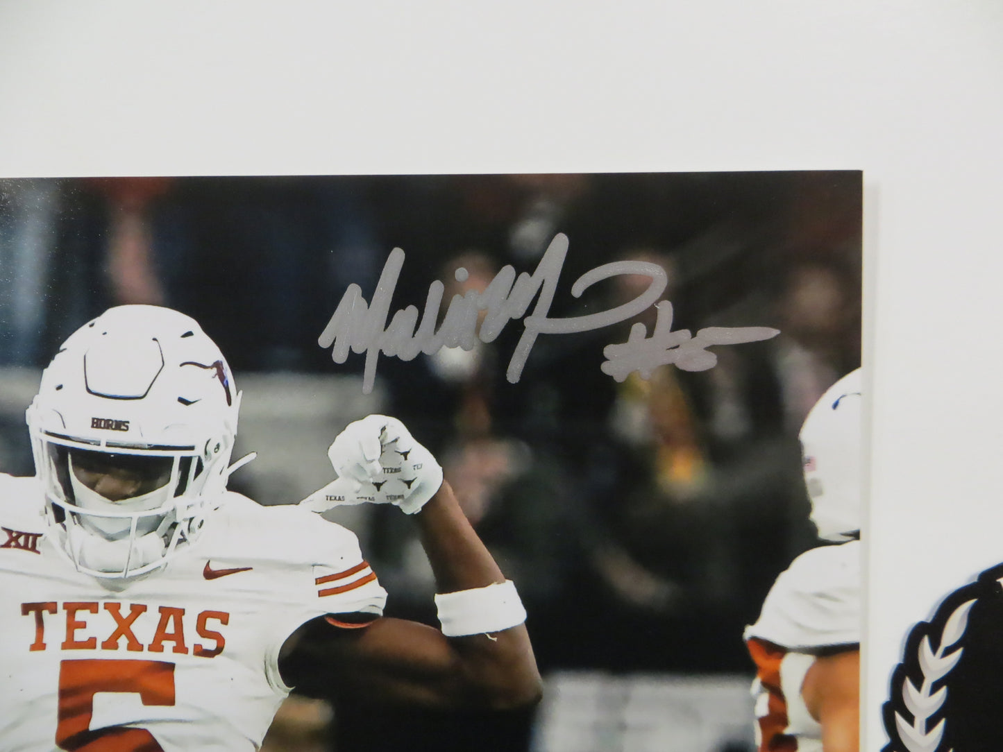 MALIK MUHAMMAD Texas Longhorns White Jersey SIGNED 8x10 PHOTO BAS COA