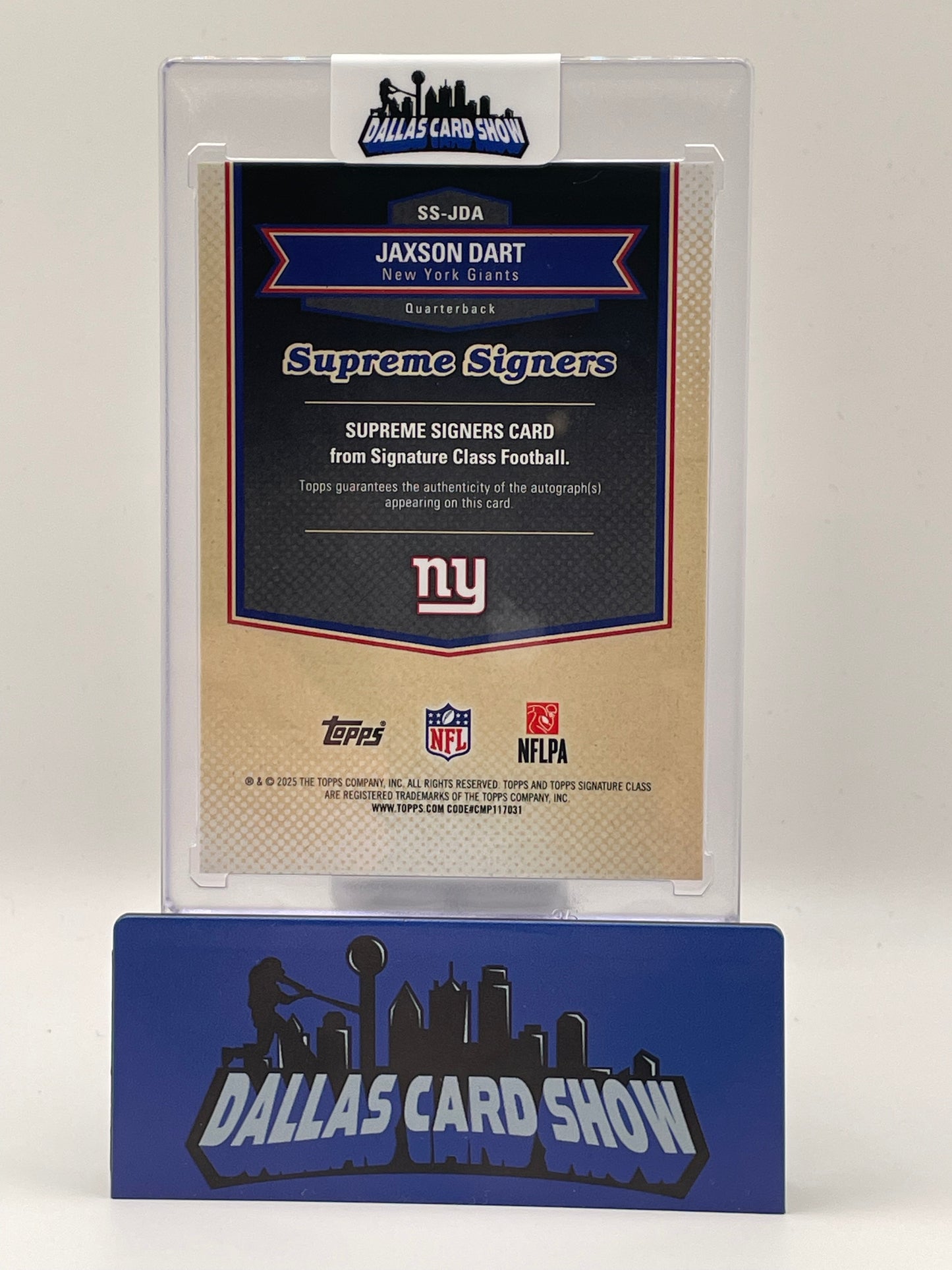 2025 Topps Signature Class #SS-JDA Jaxson Dart Supreme Signers Autograph