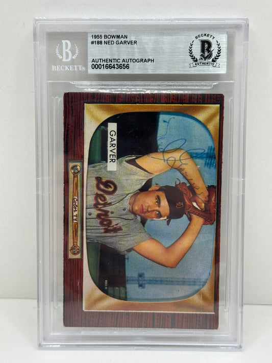 1955 Bowman Ned Garver #188 Auto Beckett Authentic Deceased in 2017