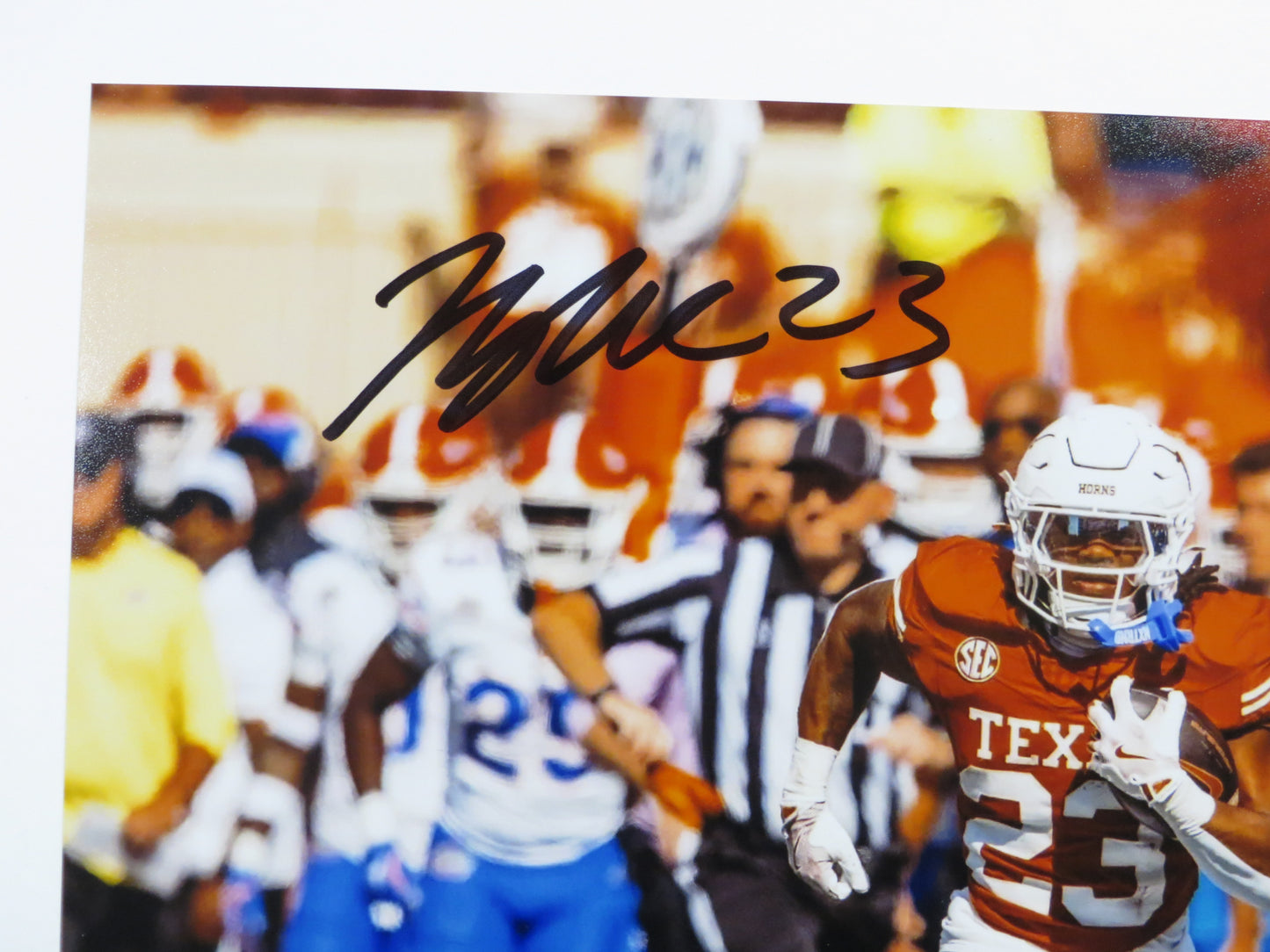 JAYDON BLUE Texas Longhorns SIGNED Sideline 8x10 PHOTO Dallas Cowboys BAS COA