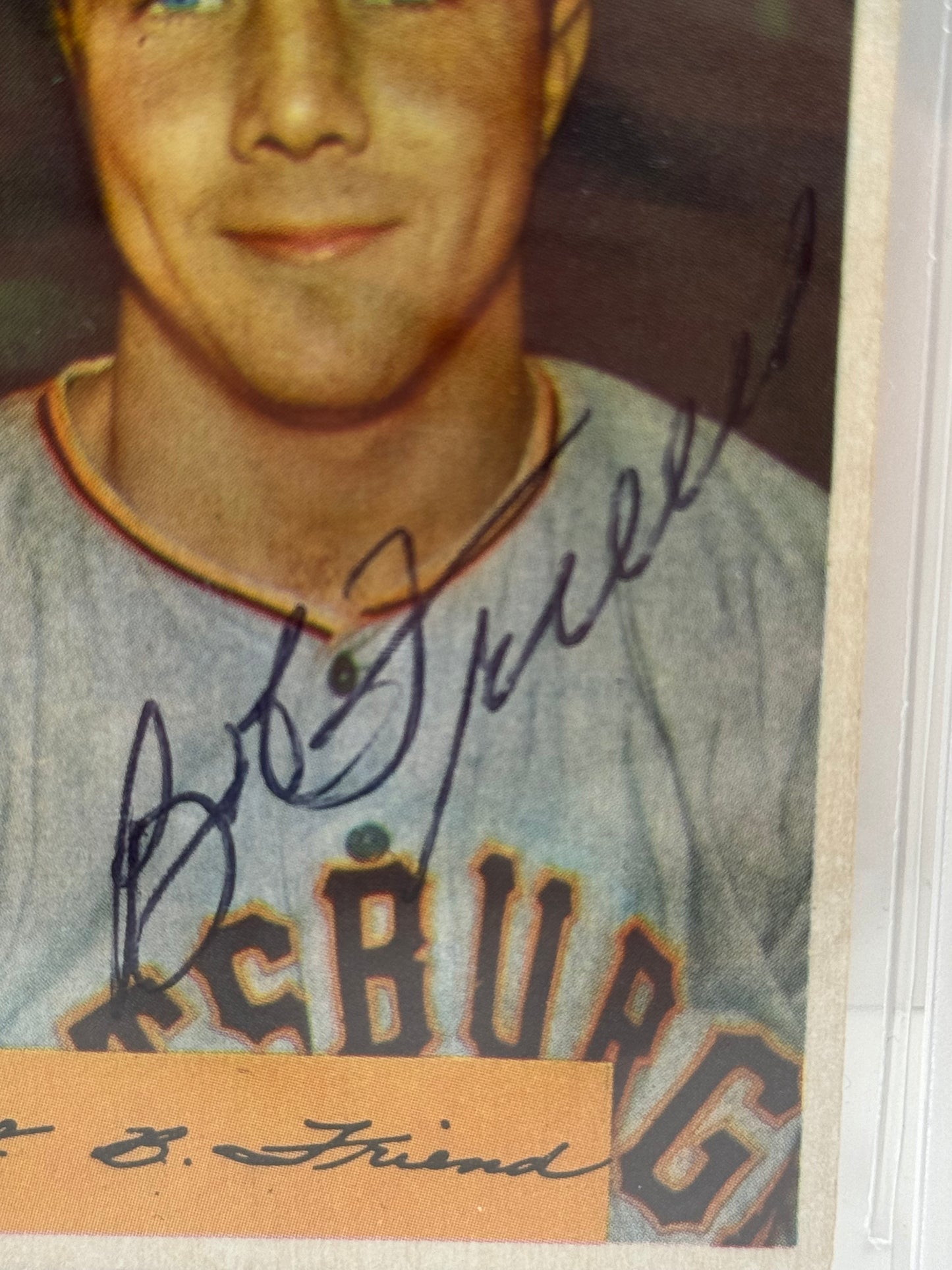 1954 Bowman Bob Friend #43A Auto Beckett Authenticated Deceased in 2019