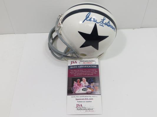 EDDIE LeBARON SIGNED DALLAS COWBOYS Mini Helmet JSA COA