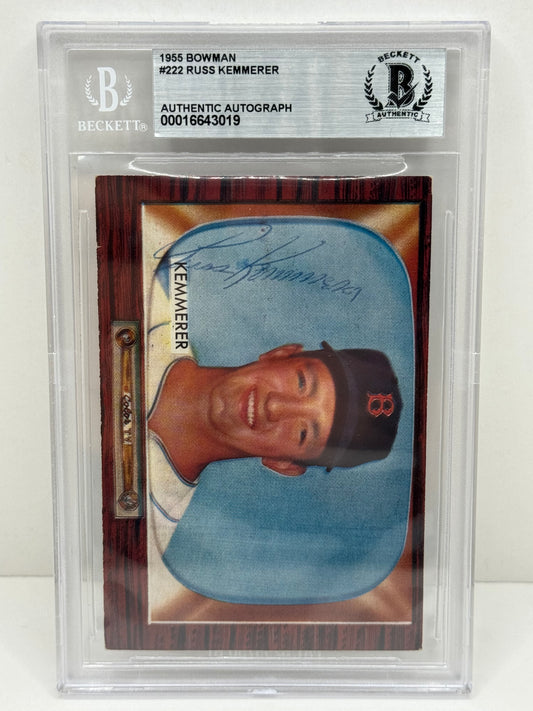 1955 Bowman Russ Kemmerer #123 Auto Beckett Authentic Deceased in 2014