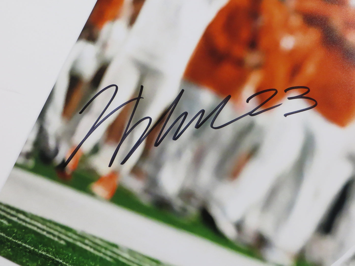 JAYDON BLUE Texas Longhorns SIGNED Sideline 16x20 PHOTO Creased BAS COA