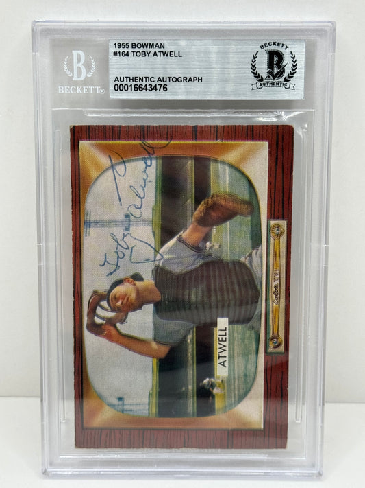 1955 Bowman Toby Atwell #164 Auto Beckett Authentic Deceased in 2003