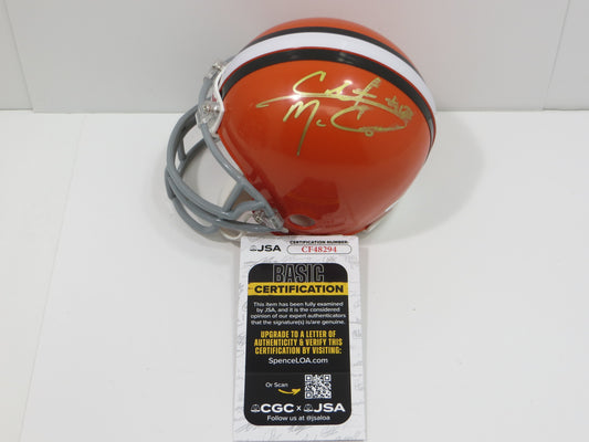 COLT McCOY SIGNED CLEVELAND BROWNS Mini Helmet TEXAS UT LONGHORNS JSA COA