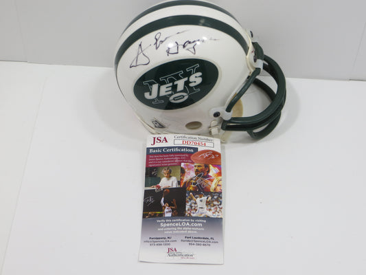 ABNER HAYNES SIGNED NEW YORK JETS Mini Helmet Dallas Texans UNT Mean Green JSA