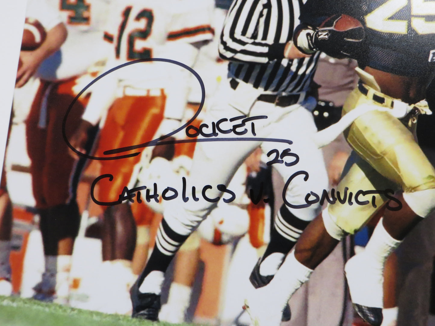 RAGHIB Rocket ISMAIL Notre Dame vs Miami SIGNED 16x20 Catholics v Convicts BAS