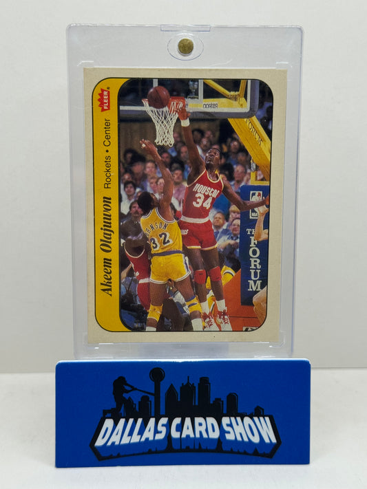 1986 Fleer Sticker Akeem Hakeem Olajuwon RC #9 Houston Rockets
