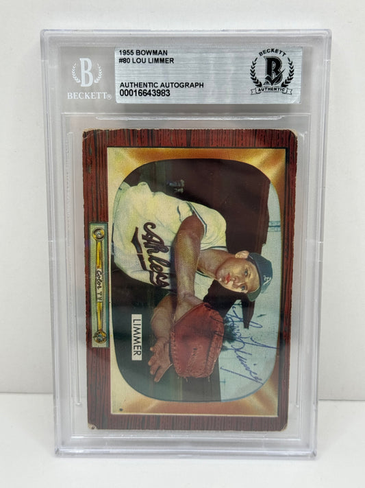1955 Bowman Lou Limmer #80 Auto Beckett Authentic Deceased in 2007