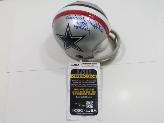 RANDY WHITE SIGNED DALLAS COWBOYS 2-Bar 1976 Mini Helmet w/HOF 94 JSA COA