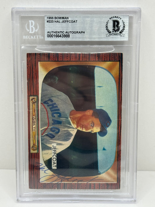 1955 Bowman Hal Jeffcoat #223 Auto Beckett Authentic Deceased in 2007