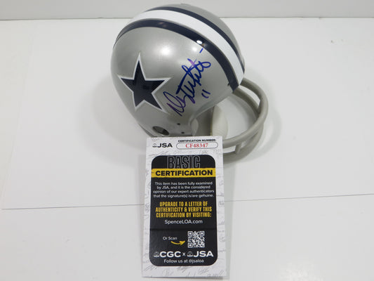 DANNY WHITE SIGNED DALLAS COWBOYS 2-Bar Mini Helmet ASU Sun Devils JSA COA