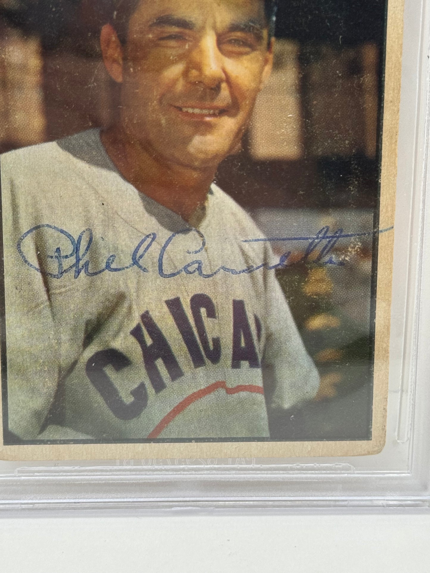 1953 Bowman Color Phil Cavarretta Auto #30 Beckett Authentic Deceased in 2010