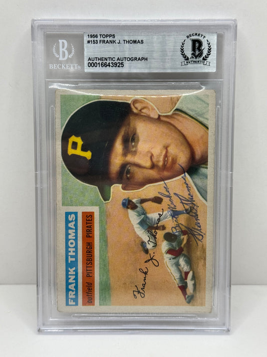 1956 Topps Frank J Thomas #153 Beckett Authentic Auto Deceased in 2023