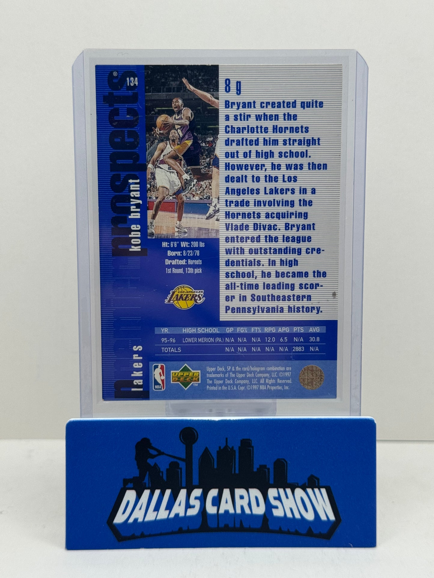 1996-97 SP Kobe Bryant #134 Rookie Card