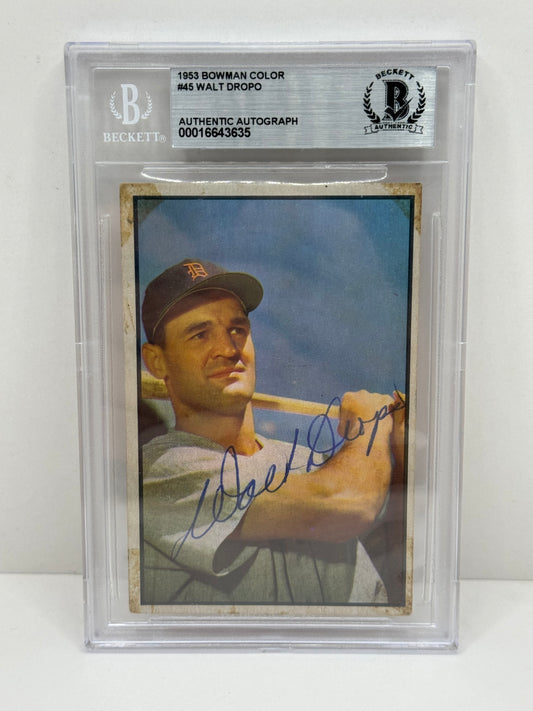 1953 Bowman Color Walt Dropo #45 Auto Beckett Authentic Deceased in 2010