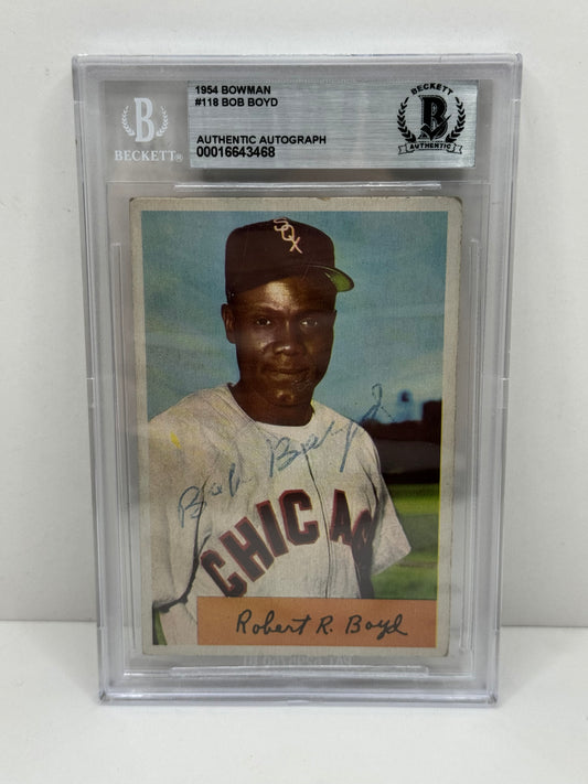 1954 Bowman Bob Boyd #118 Auto Beckett Authentic Deceased in 2004
