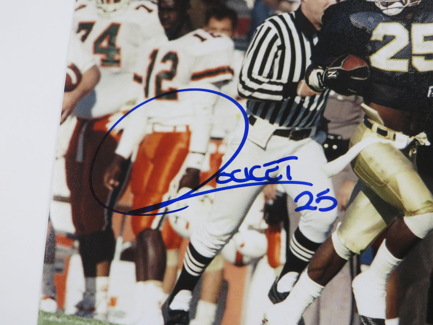 RAGHIB ROCKET ISMAIL SIGNED 8x10 NOTRE DAME IRISH vs MIAMI PHOTO BAS COA