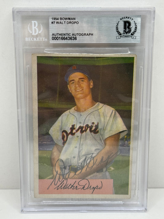 1954 Bowman Walt Dropo #7 Auto Beckett Authentic Deceased in 2010