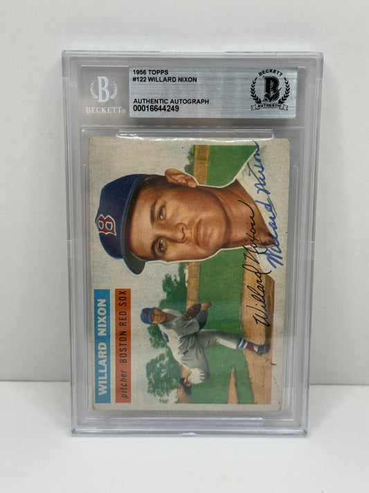 1956 Topps Willard Nixon #122 Auto Beckett Authentic Deceased in 2000