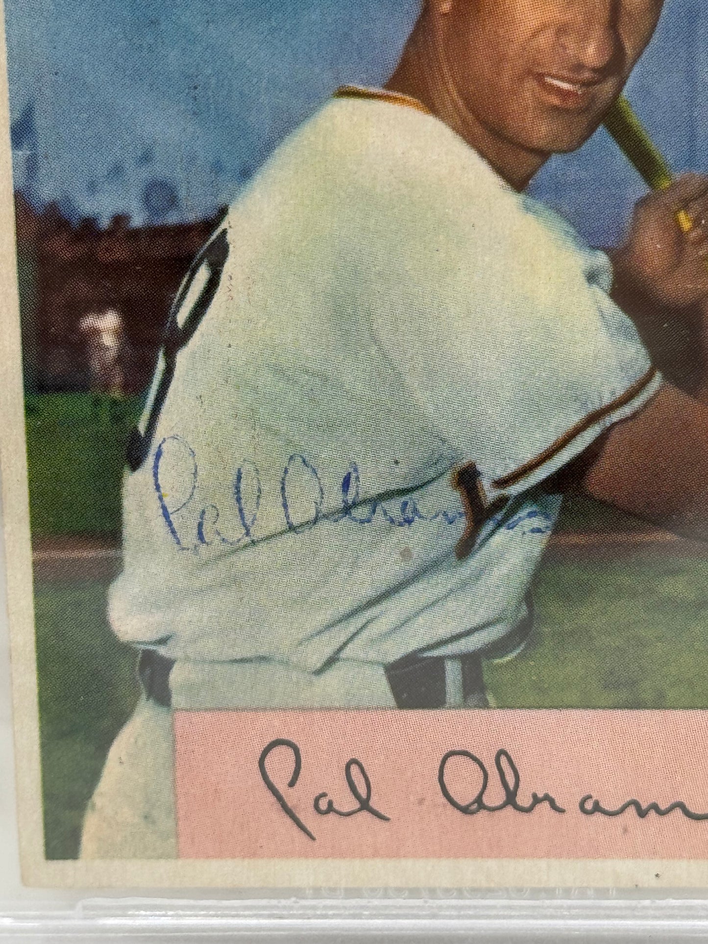 1954 Bowman Cal Abrams #91 Auto Beckett Authenticated Deceased in 1997
