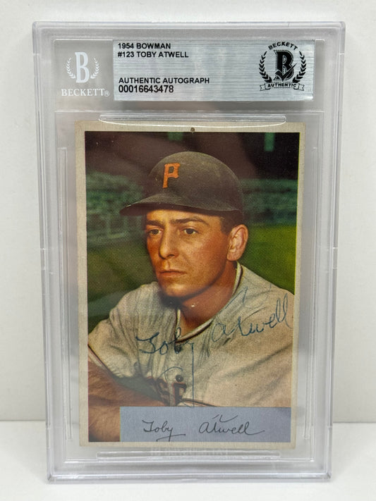 1954 Bowman Toby Atwell #123 Auto Beckett Authentic Deceased in 2003
