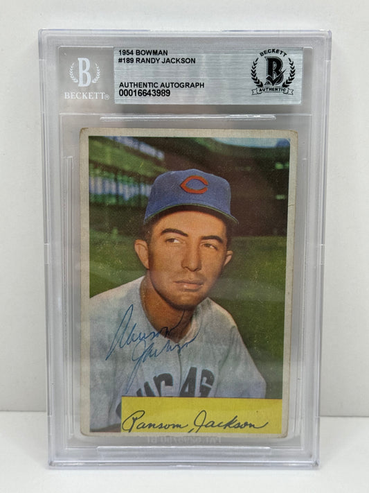1954 Bowman Randy Jackson #189 Auto Beckett Authentic Deceased in 2019