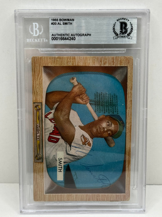 1955 Bowman Al  Smith #20 Auto Beckett Authentic Deceased in 2002