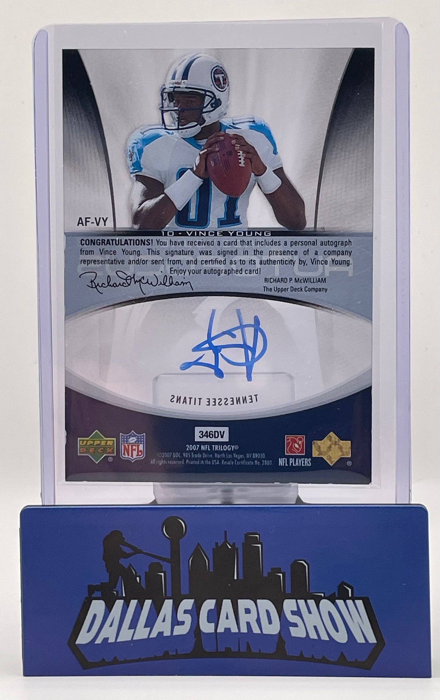 2007 Upper Deck NFL Trilogy #AF-VY Vince Young Autofocus Autograph /33