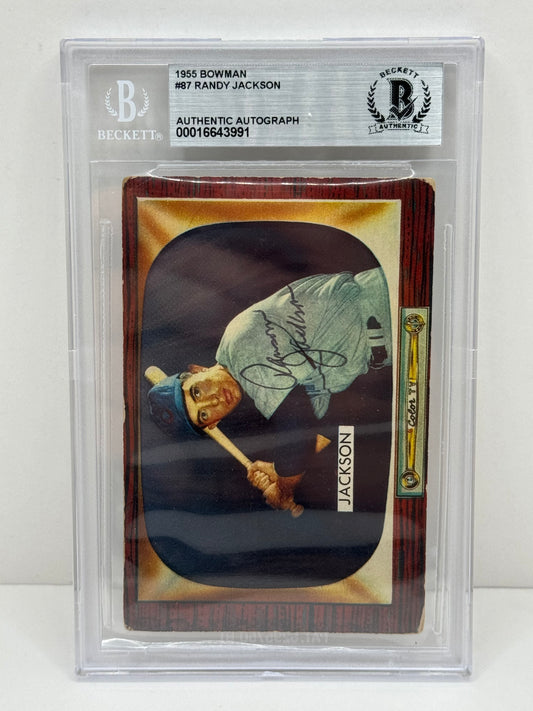 1955 Bowman Randy Jackson #87 Auto Beckett Authentic Deceased in 2019
