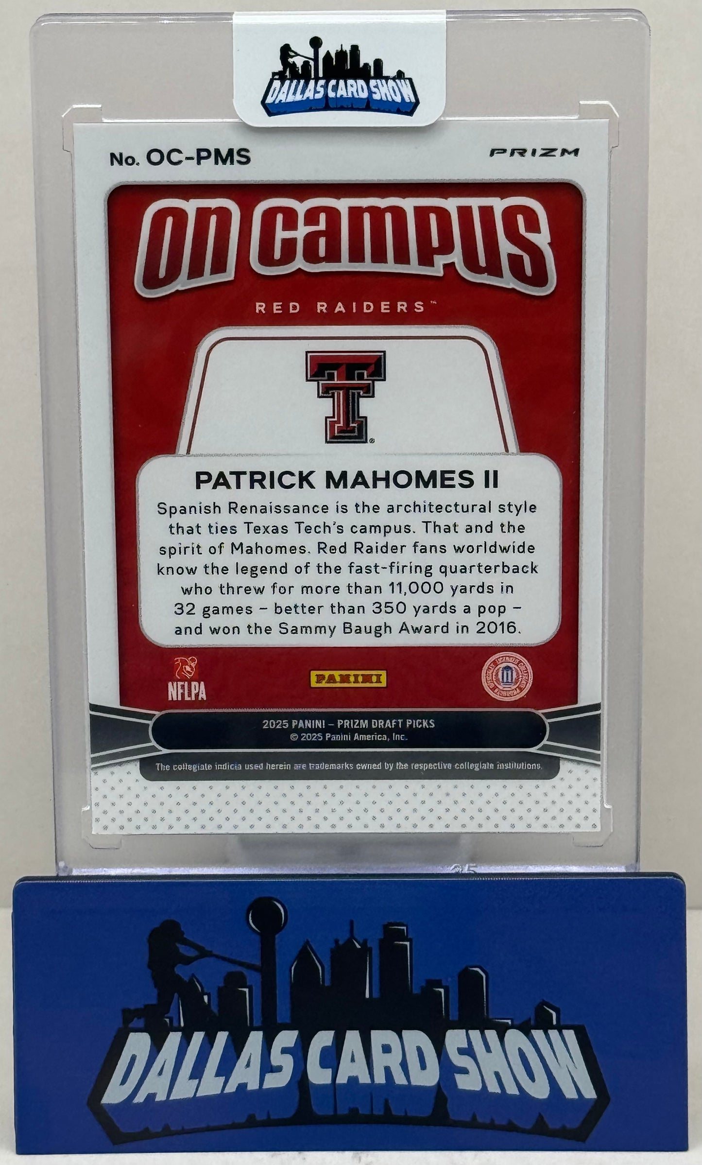 2025 Panini Prizm Draft Picks #OC-PMS Patrick Mahomes ll On Campus Case Hit
