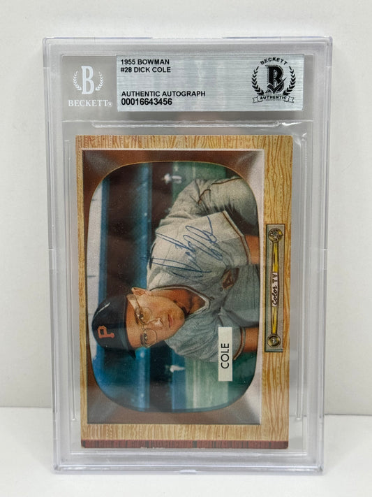 1955 Bowman Dick Cole #28 Auto Beckett Authentic Deceased in 2018